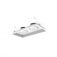  NMRT3-2RL440FWW - Two-Head Flanged LED Multiple Lighting Trim, 3000lm per Head w/ Flood Optic, 4000K, Regressed White