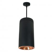  NYLD2-6P10130COB - 6" Cobalt Pendant Mount Cylinder, Black, 1000L, 3000K, Copper /Copper Reflector, 120V Triac/ELV