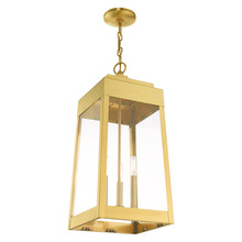  20860-12 - 3 Lt Satin Brass Outdoor Pendant Lantern