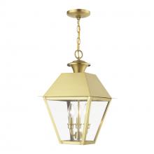  27220-08 - 3 Light Natural Brass Outdoor Large Pendant Lantern