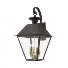  27222-07 - 4 Light Bronze with Antique Brass Finish Cluster Outdoor Extra Large Wall Lantern