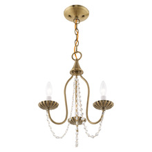  40793-01 - 3 Lt Antique Brass Mini Chandelier