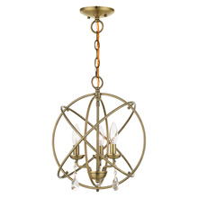  40904-01 - 3 Lt Antique Brass Convertible Chandelier / Semi Flush