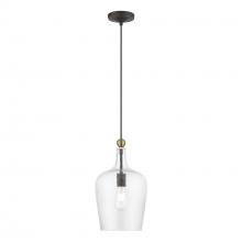  41237-07 - 1 Light Bronze with Antique Brass Accent Single Pendant