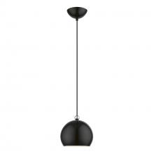  45481-68 - 1 Light Shiny Black with Polished Chrome Accents Globe Mini Pendant