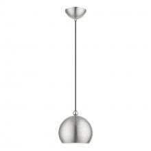  45481-91 - 1 Light Brushed Nickel with Polished Chrome Accents Globe Mini Pendant