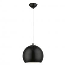  45482-68 - 1 Light Shiny Black with Polished Chrome Accents Globe Pendant