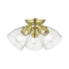  46339-12 - 3 Light Satin Brass Semi-Flush