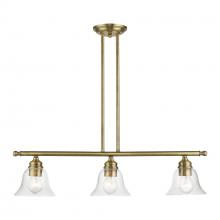  46487-01 - 3 Light Antique Brass Linear Chandelier