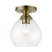  46500-01 - 1 Light Antique Brass Semi-Flush