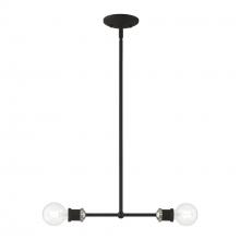  47162-04 - 2 Light Black with Brushed Nickel Accents Linear Chandelier