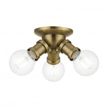  47169-01 - 3 Light Antique Brass Flush Mount