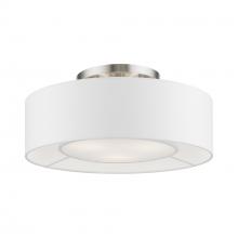  47173-91 - 3 Light Brushed Nickel with Shiny White Accents Semi-Flush