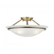  4824-01 - Antique Brass 3-Light Semi-Flush