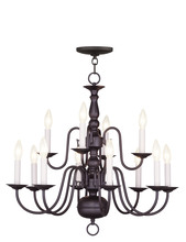  5012-07 - 12 Light Bronze Chandelier