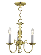  5013-02 - 3 Light Polished Brass Mini Chandelier