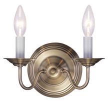  5018-01 - 2 Light Antique Brass Wall Sconce