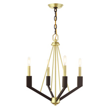  51164-12 - 4 Lt Satin Brass  Mini Chandelier