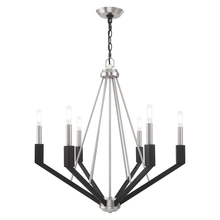  51166-91 - 6 Lt Brushed Nickel & Black Chandelier