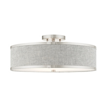  60425-91 - 3 Lt Brushed Nickel Semi Flush