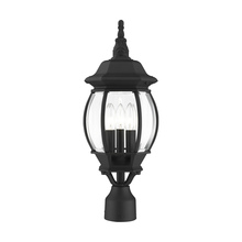  7526-14 - 3 Lt Textured Black  Outdoor Post Top Lantern