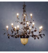  10009 - 60" Wide Greenbriar Oak 12 Arm Chandelier