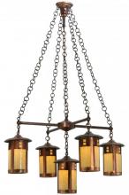  137268 - 36" Wide Fulton Prairie Loft 5 Light Chandelier