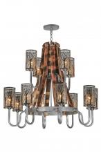 Meyda Green 147189 - 44" Wide Barrel Stave Winter Maple 12 Light Two Tier Chandelier