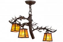  158070 - 24"W Pine Branch Valley View 3 LT Chandelier