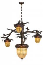  160189 - 48" Wide Acorn Branch 4 Light Chandelier