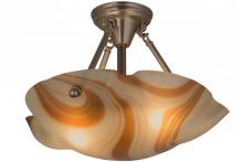  163440 - 17.5" Wide Metro Fusion Cognac Swirl Semi-Flushmount