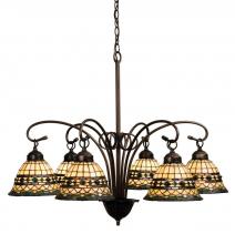  18528 - 31"W Tiffany Roman 6 LT Chandelier