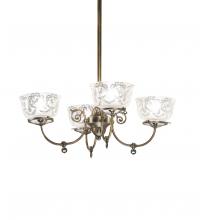  185605 - 27" Wide Revival Gas & Electric 4 Light Chandelier