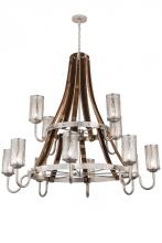 Meyda Green 187994 - 60" Wide Barrel Stave Winter Maple 12 Light Chandelier