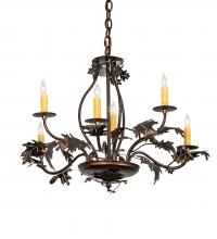  218893 - 28" Wide Oak Leaf & Acorn 6 Light Chandelier