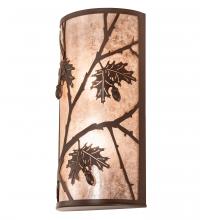  221124 - 10" Wide Oak Leaf & Acorn Wall Sconce