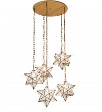  234505 - 45" Wide Moravian Star 5 Light Cascading Pendant