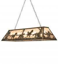  236084 - 60" Long Running Horses Oblong Pendant