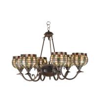  27404 - 32"W Jeweled Basket 6 LT Chandelier