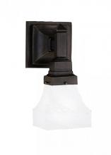  27620 - 5"W Bungalow White Alabaster Swirl Wall Sconce