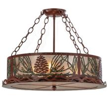  29393 - 22"W Mountain Pine Semi-Flushmount