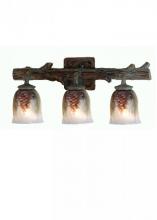  49525 - 23" Wide Pinecone 3 Light Hand Painted Vanity Light