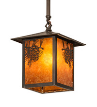  62030 - 9" Square Seneca Winter Pine Pendant