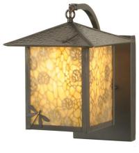  63270 - 9"W Seneca Lotus Leaf and Dragonfly Curved Arm Wall Sconce