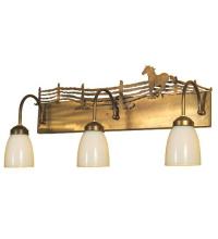  66404 - 27" Wide Running Horses 3 LT Vanity Light