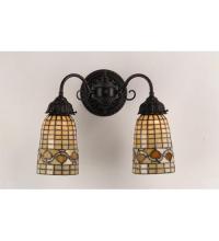  74050 - 14.5" Wide Tiffany Acorn 2 Light Wall Sconce