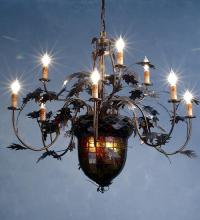 Meyda Green 79860 - 39"W Greenbriar Oak 9 Arm Chandelier