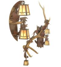  82834 - 46" Wide Antlers Elk 3 Light Wall Sconce