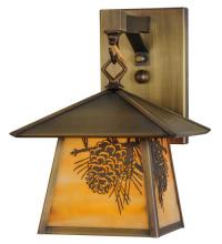  92857 - 8"W Stillwater Winter Pine Hanging Wall Sconce