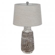  BO-3087TB-2 - 150W 3 way Scottsboro ceramic table lamp and hardback taper drum soft burlap shade